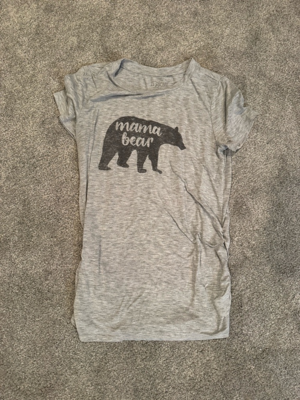a:glow Heather Gray Maternity Tee with Subtle Graphic